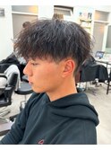 ひし形刈り上げメンズマッシュ