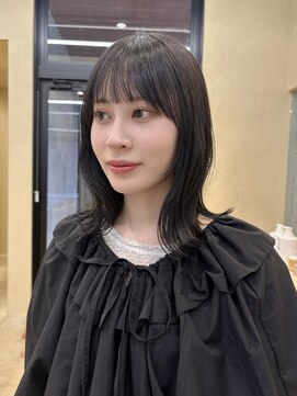 スニュウ(snuw) 切りっぱなしボブマロンベージュラベンダーミルクティ