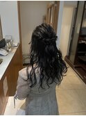 結婚式のお呼ばれにゆるふわハーフアップ