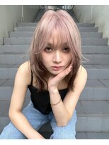 サンクマーケット 渋谷(cinq MARKET)&nbsp;渋谷ブリーチカラーデザインカラーレイヤーカットホワイトピンク