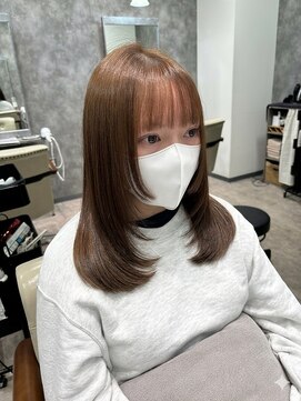 フォンド 津田沼(fond.) 着物ヘア/ダークアッシュ/ミディアムレイヤーカット/津田沼