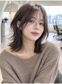 韓国ミディ くびれミディ レイヤーカット 外ハネミディ