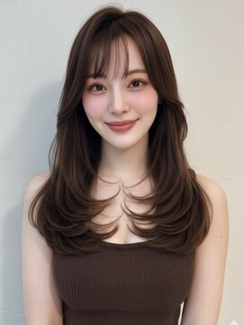 ロカ バイ ティアトロ ヘア サロン(ROCA by teatro hair salon) 透明感カラー くすみカラー ワンホンレイヤー ロングヘア 巻き髪