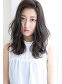 暗めカラーでも透明感_グレージュセミロング★★