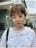ショートパーマ/ブリーチパーマ/マッシュショート/金髪ショート