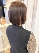 キャアリー(Caary)&nbsp;福山Caary酸性ストレート縮毛矯正コーラルピンクナチュラルボブ