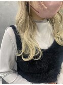 ミルクティー、ブロンド、ブリーチカラー、ダブルカラー