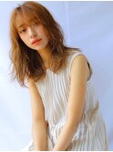 レイヤーカット オータムカラー マロンベージュ