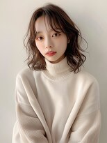 クラン 岡本(Chlan)&nbsp;かきあげバング×デジタルパーマで大人ミディ