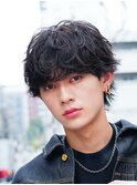 メンズウルフヘアシャドウパーマスパイラルパーマメンズパーマ