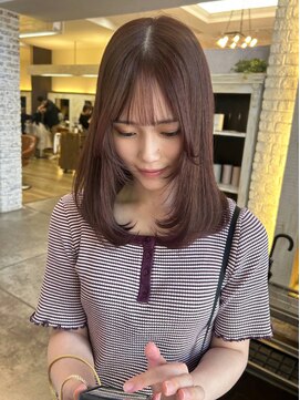 クレム 博多駅店(ChLem) 暖色カラー　顔まわりレイヤー　ピンクブラウン　髪質改善