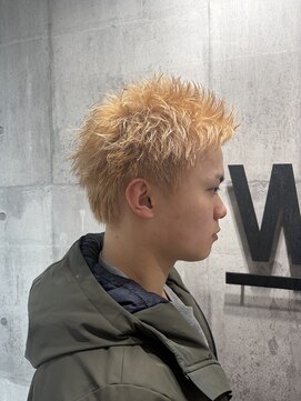 メンズアンダーバーホワイト 南海難波店(Men's _WHITE) スパイキーショート×ハイトーン