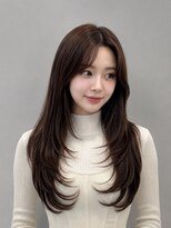 アースコアフュールボーテ 高岡店(EARTH coiffure beaute)&nbsp;ナチュラルベージュ_韓国ヘア_顔周りレイヤー_ヨシンモリ