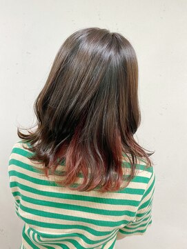 アジールヘア 東上野店(agir hair) インナーカラーピンクブリーチ１回暖色カラー