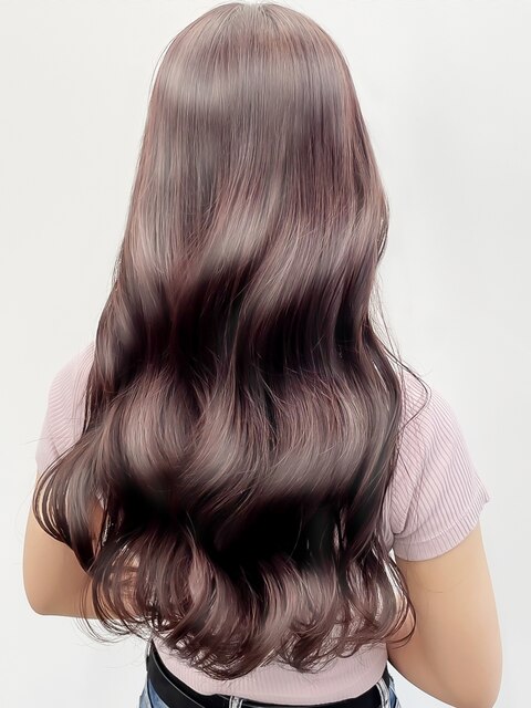 20代30代40代髪質改善韓国風ロング艶感ピンクアッシュブラウン