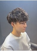 ビジネスツーブロックマッシュショートツイストスパイラルパーマ