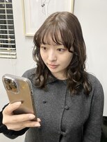 ヘアー アイス 御器所本店(HAIR ICI) 大人美人艶カラーオリーブベージュ小顔カット透明感レイヤー