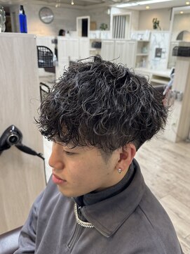 カイノオム 梅田(KAINO HOMME) 波巻きパーマ　マッシュ　ツーブロック