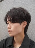 渋谷メンズマッシュウルフカットシャドウパーマ緩め波巻きパーマ