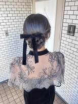フェリーチェ(Felice)&nbsp;シニヨン アップスタイル ベロアリボン 参列ヘア お呼ばれヘア
