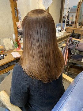 髪質改善カラー/アッシュブラウン/ケラチントリートメント