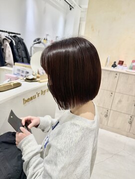 ビューバイネオリーブ 用賀店(Beau'r by neolive) 大人ガーリーダークアッシュ似合わせカットミディアムレイヤー