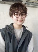 マロンベージュショートパーママッシュパーママッシュカット