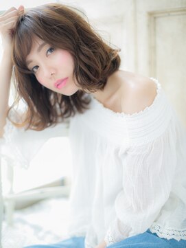 モッズ ヘア 福岡姪浜店(mod's hair) *mod's姪浜*…大人かわいい斜めバングくせ毛風小顔ふわミディd