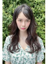 クーエフー(coo et fuu)&nbsp;ココアブラウンにフリンジウェーブの大人かわいいセミロング藤沢