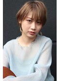 ココアブラウン ミントベージュショートカット20代30代40代