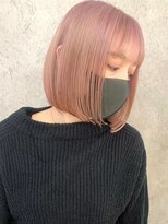 リムレスバイサンク 万代 新潟駅(LIMLESS by cinq) ダブルカラーラベンダーカラーインナーカラーハイライトミニボブ