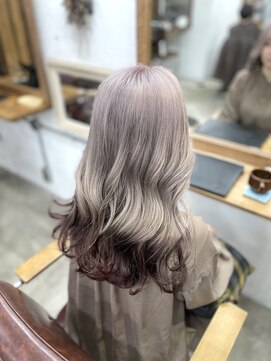 リッカ(RICCA) 【ダブルカラー】ホワイトベージュ×ブラウンエンドカラー恵比寿