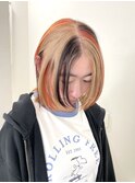 ボブレイヤーカットハイトーンベージュブラウンローライトカラー