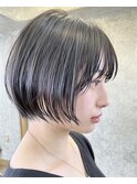 シースルーバングの丸みショート