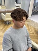 波巻きツイストスパイラルパーマツーブロック刈り上げ