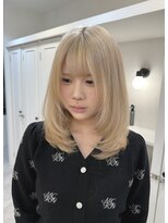 フリーダムガーデン 岡山駅前店(freedom garden)&nbsp;10代20代30代色気抜群ミルキーブロンド&ミディアムレイヤー