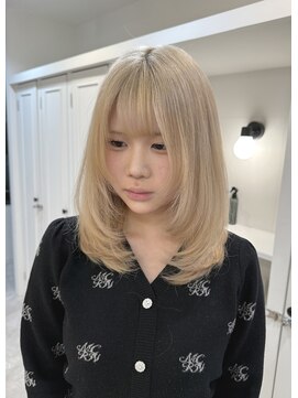 フリーダムガーデン 岡山駅前店(freedom garden) 10代20代30代色気抜群ミルキーブロンド&ミディアムレイヤー
