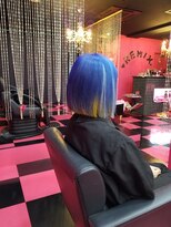 リミックス(REMIX by Love hair KING OF PRINCESS HAIR&EXTENTION) 原色ブルー 原色インナー　カット　エクステ2本　ティンセル6本