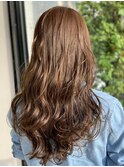 ロングレイヤー×ハイトーンカラー×トリートメント