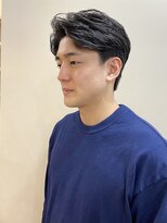 大人七三アップバング　ナチュラルツーブロ