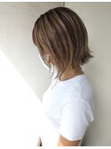 前下がり×外はね×ナチュラルバレイヤージュ★藤原