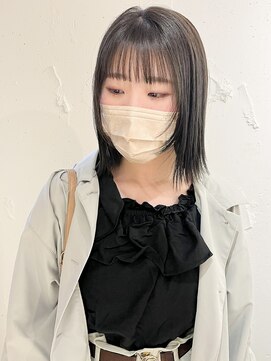 ラミエ バイ メルト 吉祥寺(lamie by melt) "久保田"切りっぱなしボブ顔まわりレイヤーオリーブベージュ