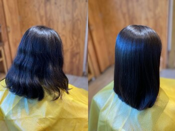 タック ヘア 安城店(Takk hair)の写真/縮毛矯正とカラーの同時施術が可能◎縮毛矯正×ヘアエステで髪の内部から補修しうるうる髪に♪