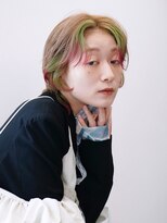 ショートミディアムボブブリーチ前髪カット_F20326