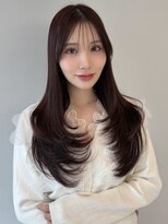 ソラ 広尾店(SORA)&nbsp;ロングレイヤー/顔周りカット/ピンクブラウン