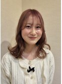 透明感たっぷり ピンクベージュカラー