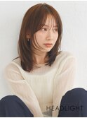 小顔魅せミディアムレイヤーくびれ韓国前髪に合わせイメチェン