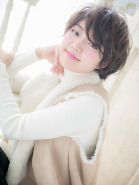 モッズ ヘア 福岡姪浜店(mod's hair) *mod's姪浜*…斜めバング♪洗練されたくせ毛風無造作ショートd