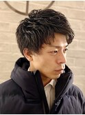 ビジネスフォワードパーマ/アップバング/束感ショート/20代30代