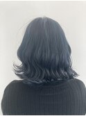 ネイビーブルーイヤリングインナーダブルカラーユニセックス
